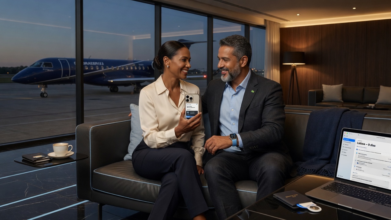 Família brasileira em viagem premium